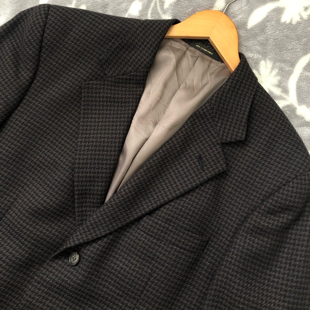 Monsieur Givenchy Brown Houndstooth Blazer